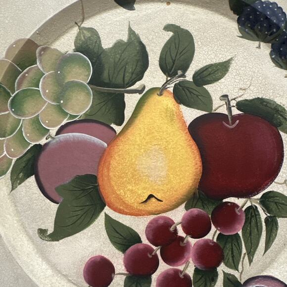 Vintage Home Interiors Sonoma Villa Wall Plate – 15" Fruit Design - Picture 3 of 5